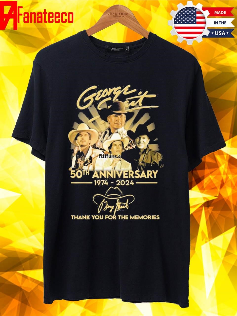 George Strait 50th Anniversary 1974-2024 Thank You For The Memories signatures shirt