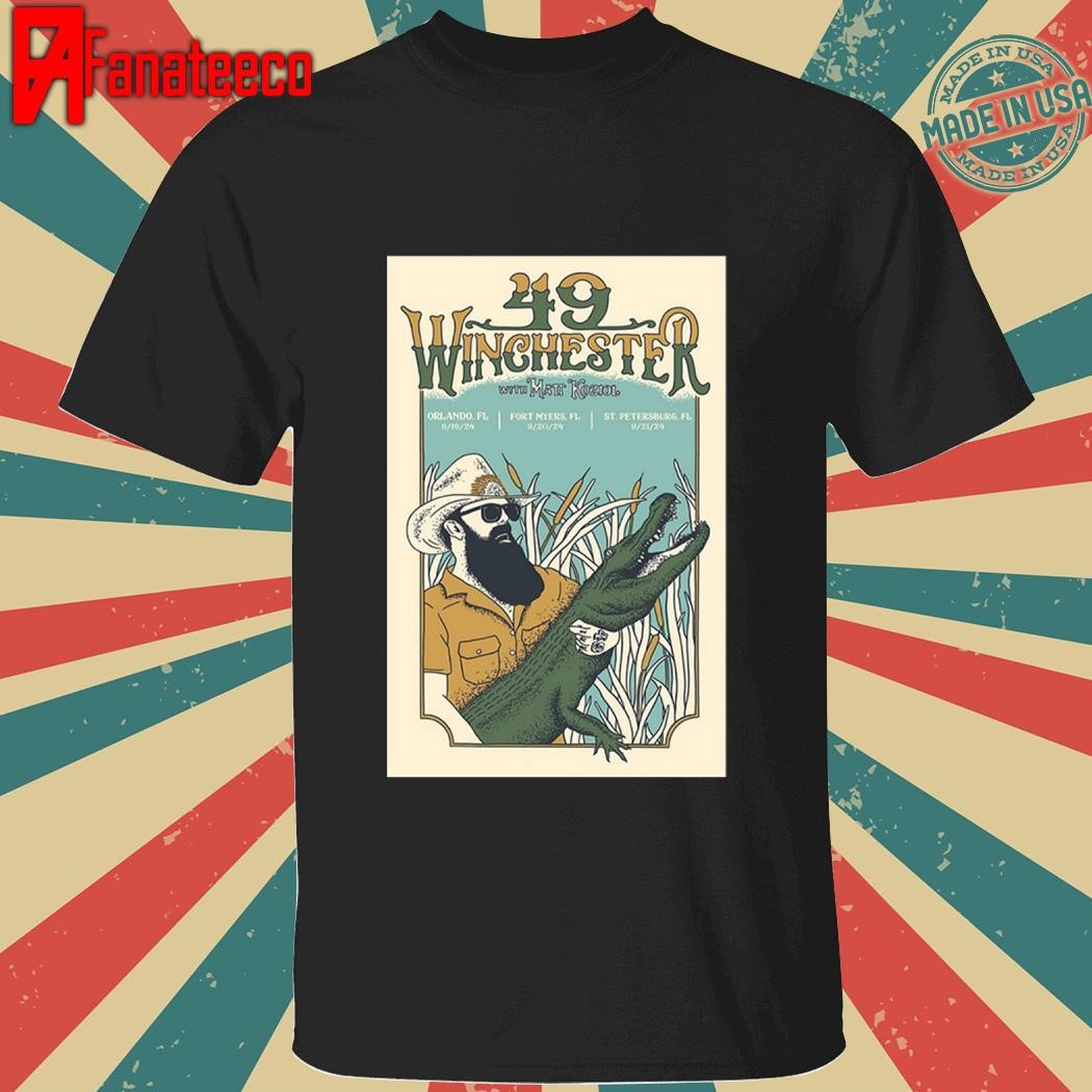 49 Winchester With Matt Koziol Poster Sept 21 St Petersburg, FL Jannus Live Florida Tour shirt