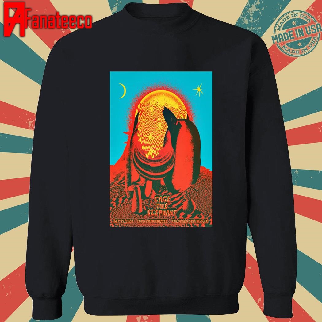 Cage the elephant on sept 19 2024 in colorado springs co tour shirt