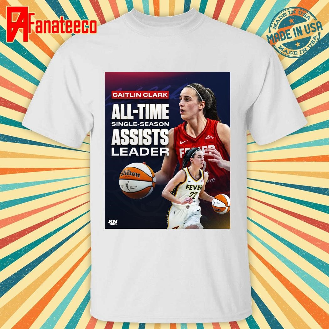 Caitlin clark makes history all time single season assists leader shirt