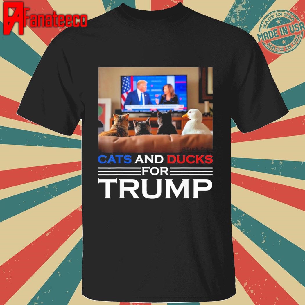 Funny Cats And Ducks For Trump 2024 Kittens And Ducks For Trump T-Shirt