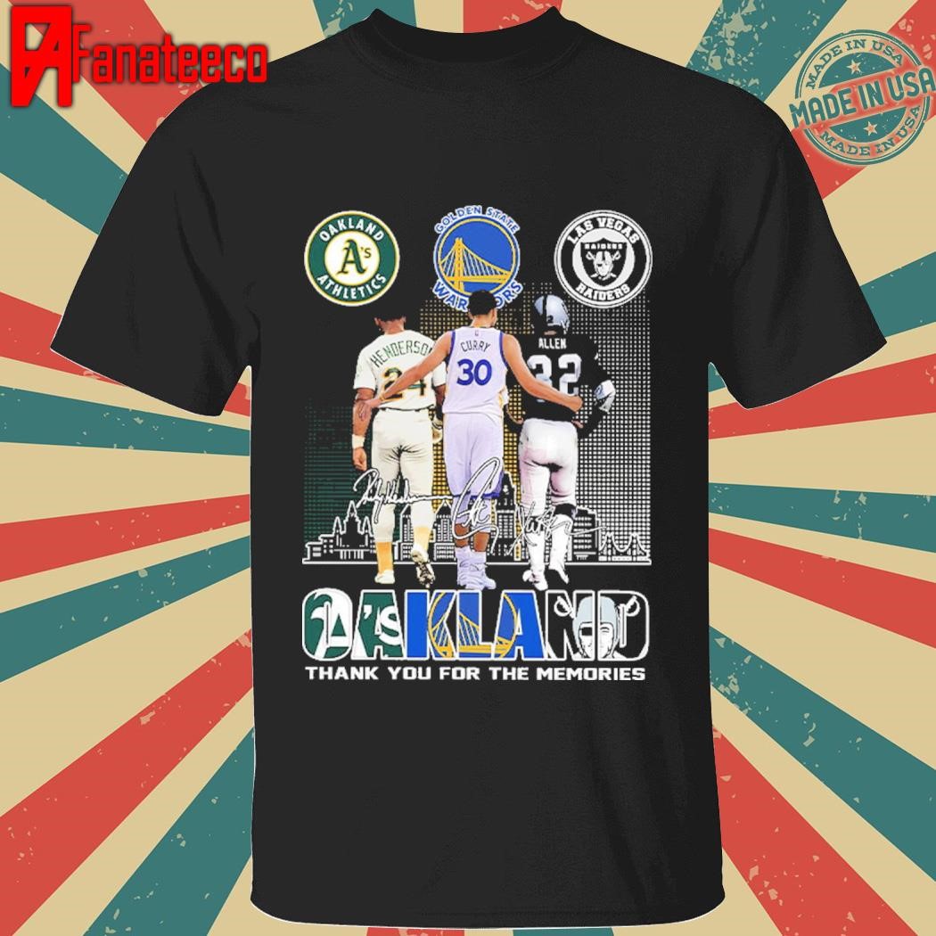 Henderson Curry Allen Oakland Sports Thank You For The Memories signatures Shirt