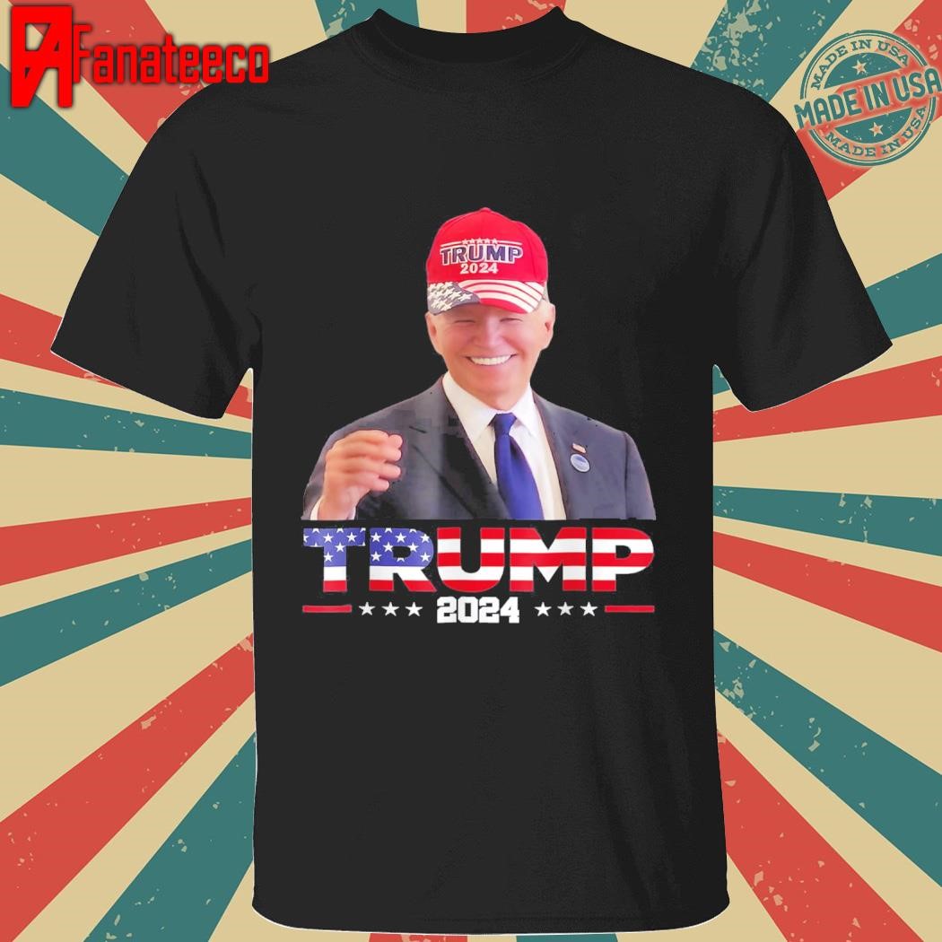 Joe biden Wearing A Trump Hat funny politic shirt