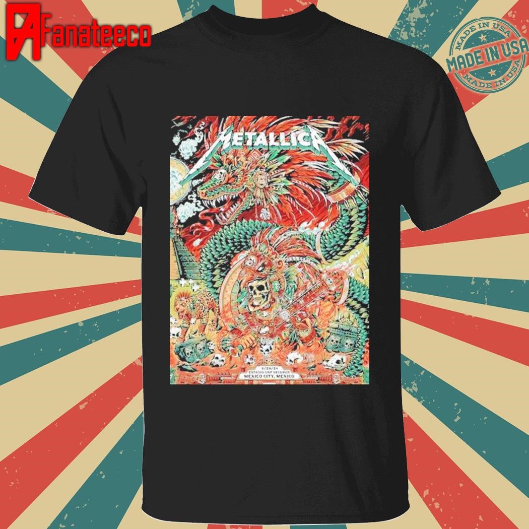 Metallica at Estadio GNP Seguros in Mexico City, Mexico on September 29, 2024 on the M72 World Tour shirt