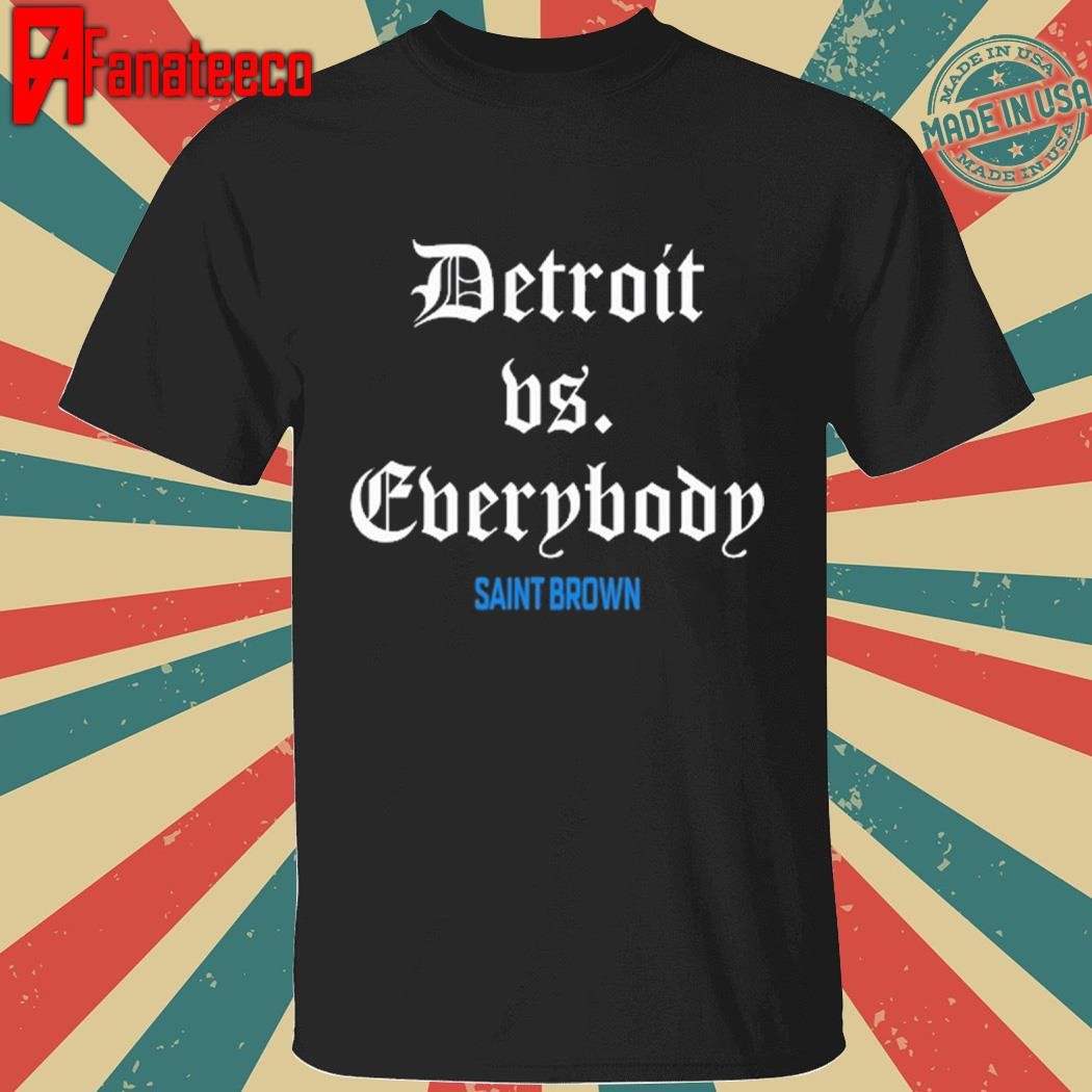 Amon-Ra St. Brown Wearing St.Bl4 Detroit Vs Everybody Saint Brown Shirt