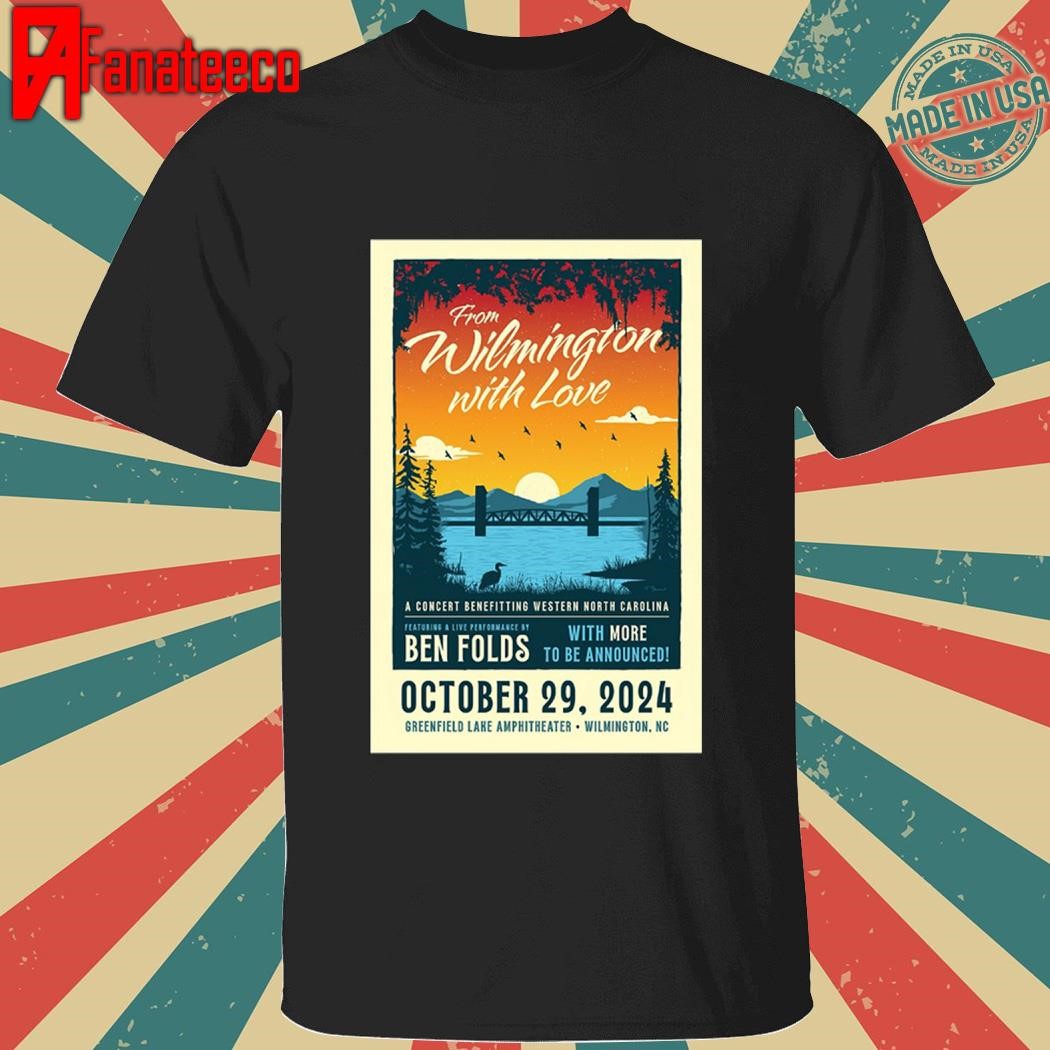 Best Ben folds october 29 2024 greenfield lake amphitheater wilmington nc tour shirt