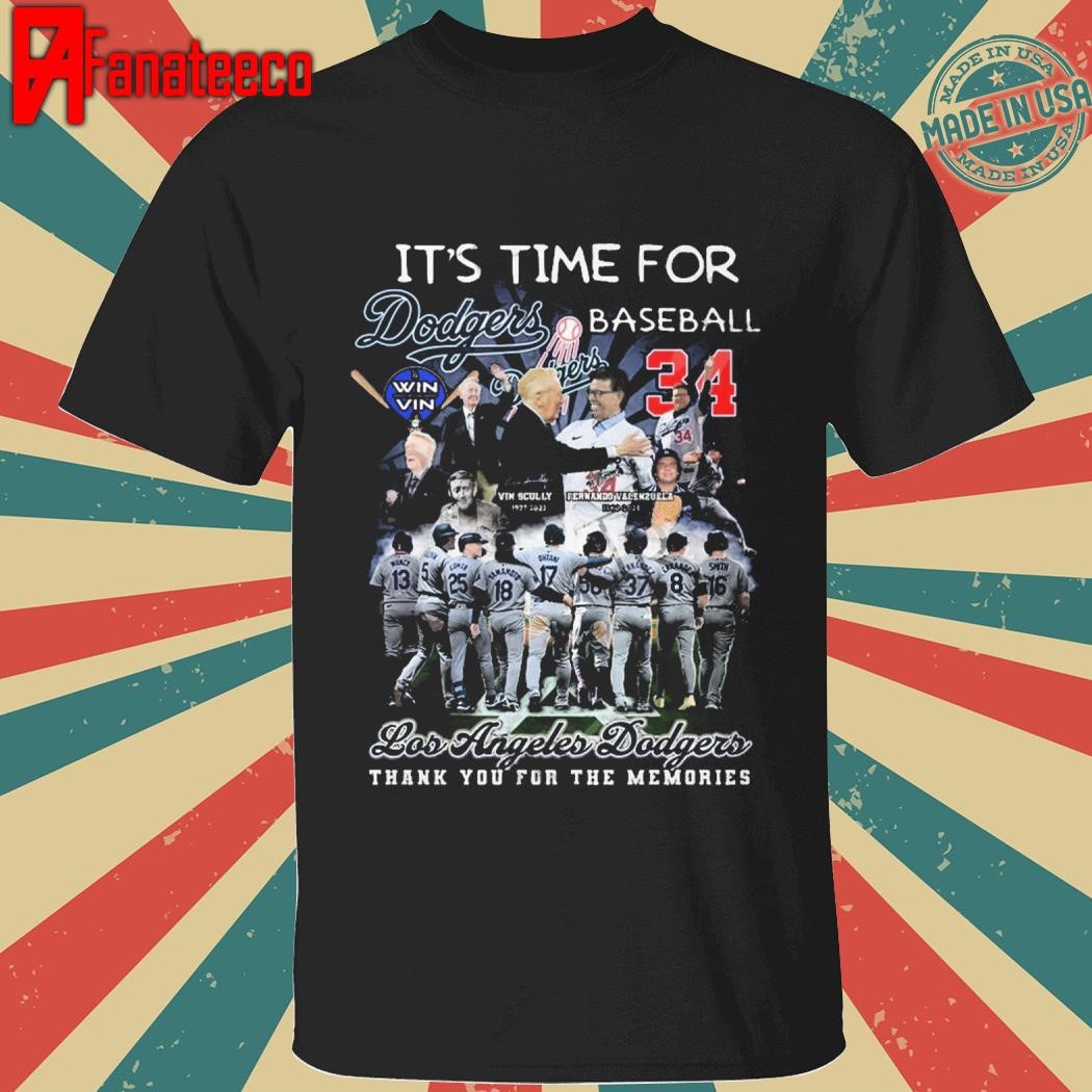 Best It’s Time For Los Angeles Dodgers Thank You For The Memories T-Shirt