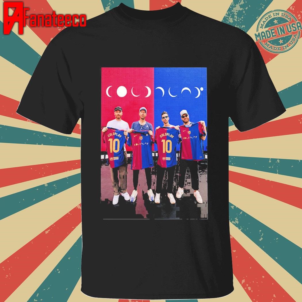 Coldplay In Barcelona FC Jerseys Band shirt