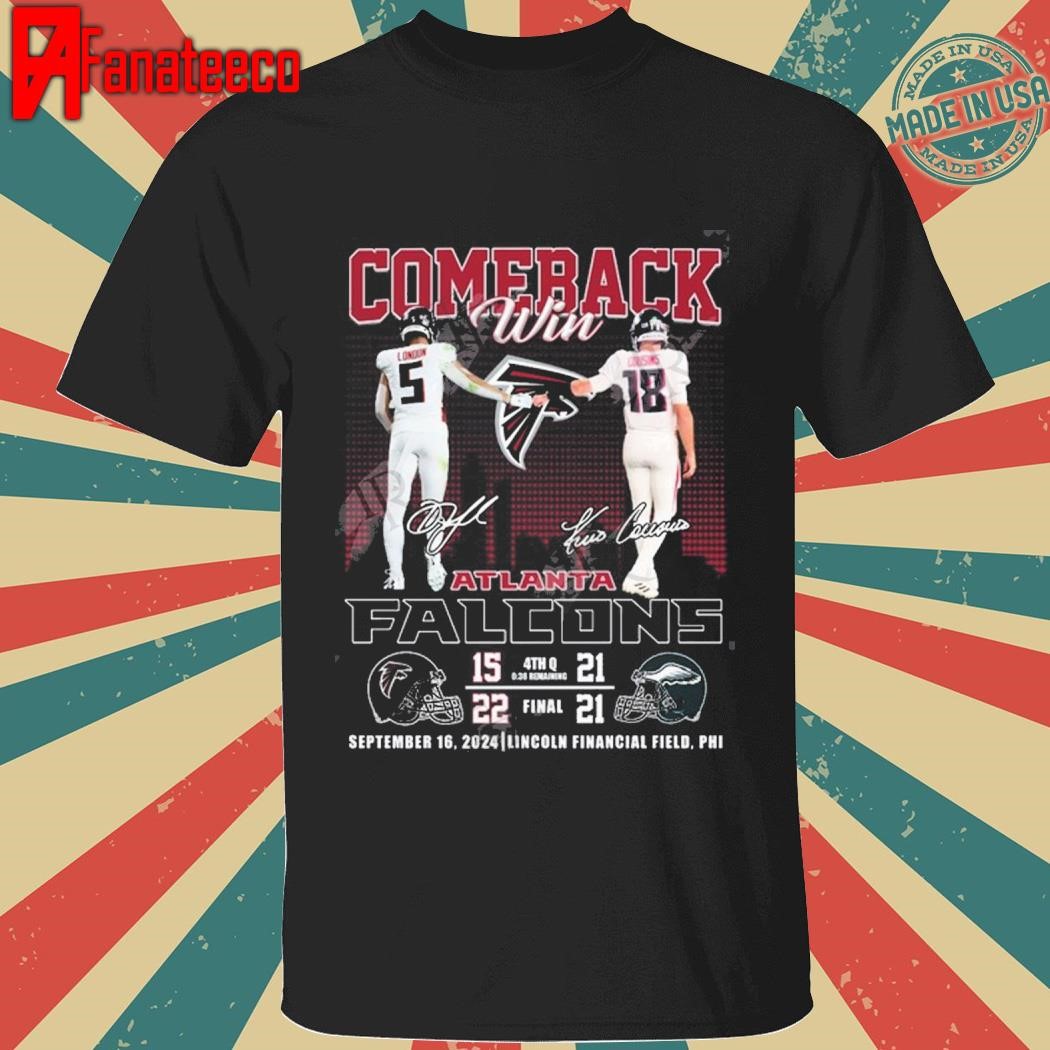 Comeback Win Atlanta Falcons September 16, 2024 Lincoln Financial Field, Phi signatures T-Shirt