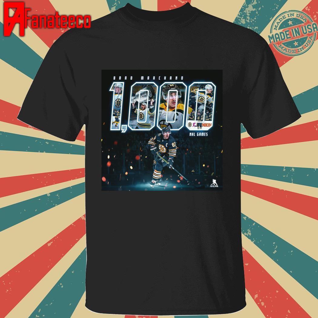 Congratulations to Brad Marchand on playing in his 1,000th NHL game shirt