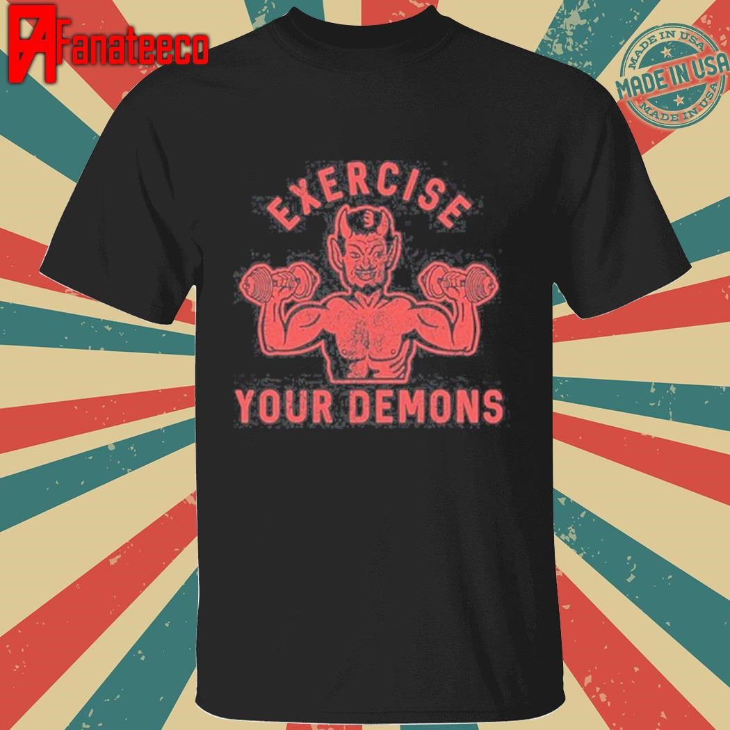 Ethan Buck Wearing Exercise Your Demons Devil Shirt