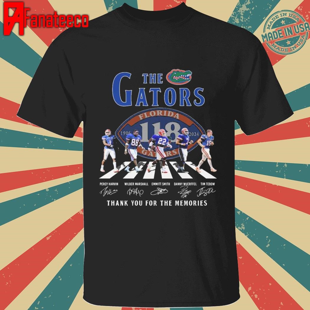 Florida Gators 118 Years Of The Gators 1906-2024 Thank You signatures T-Shirt