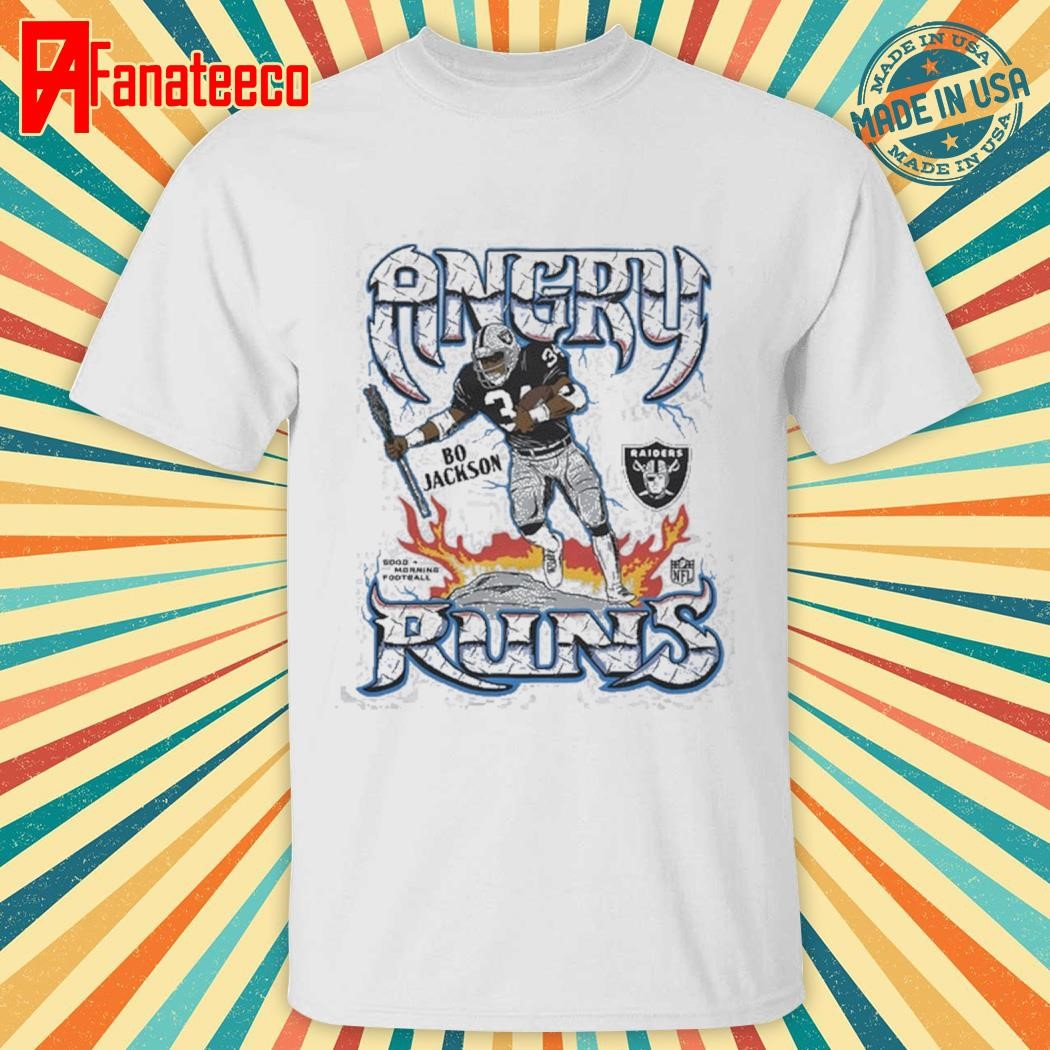 Nice Angry runs raiders bo jackson shirt