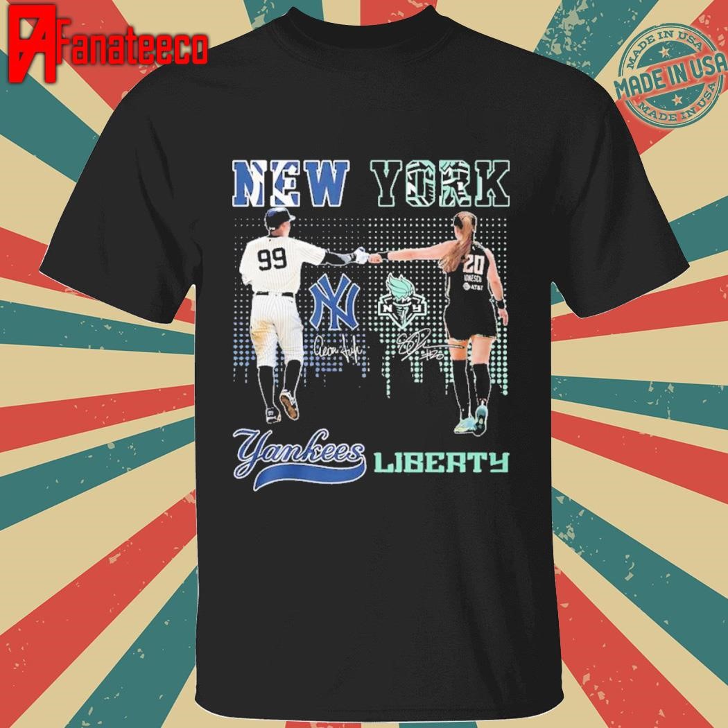 Nice New York Yankees Judge No.99 New York Liberty Ionescu No.20 T-Shirt