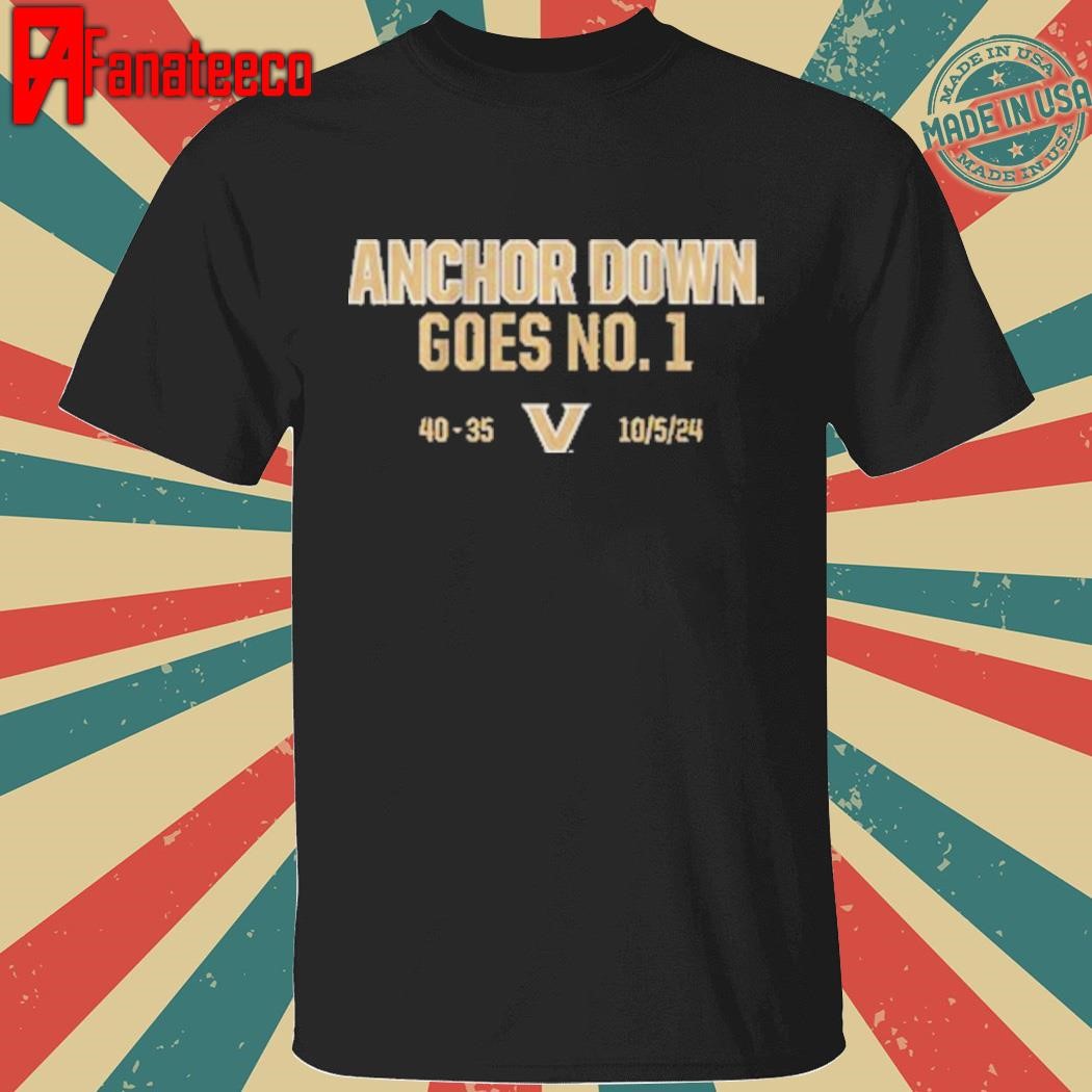 Original Vanderbilt football anchor down goes no. 1 shirt