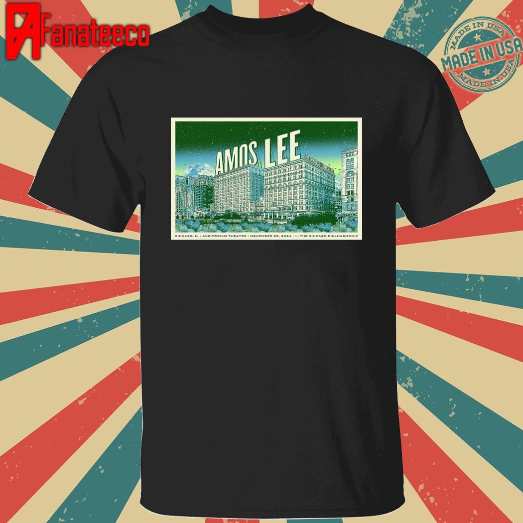 Premium Amos Lee November 20, 2024 Auditorium Theatre Chicago, IL Tour shirt