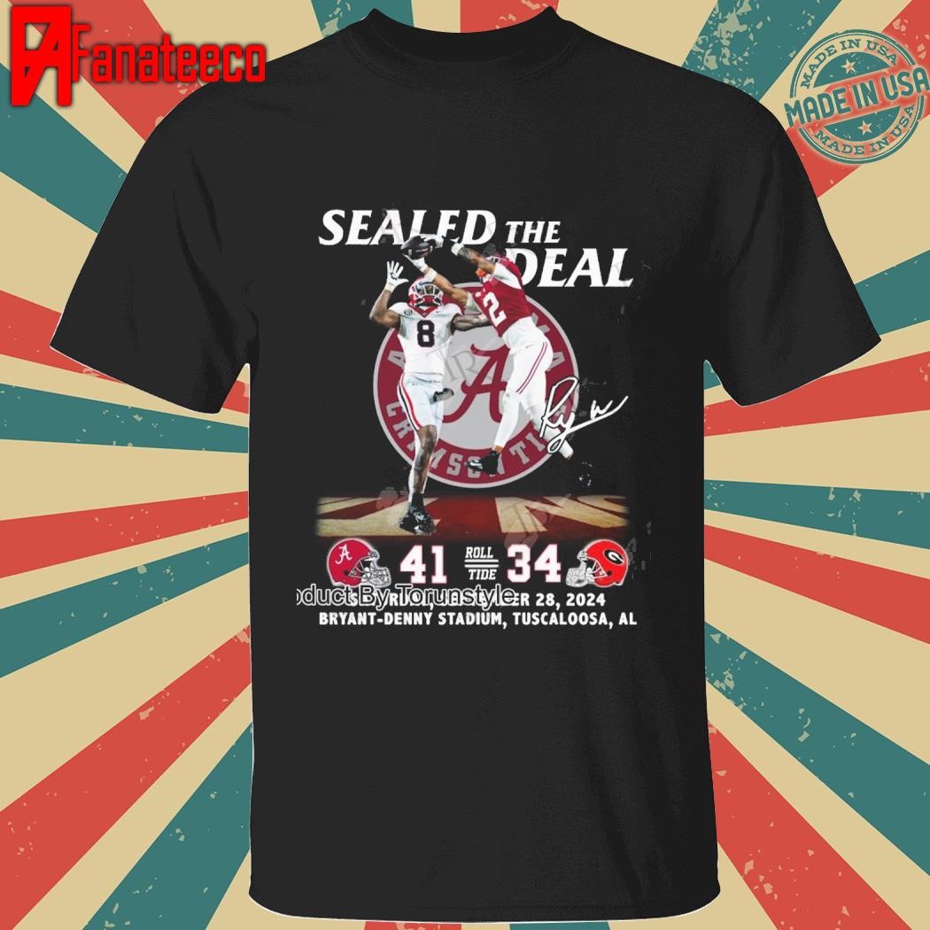 Saban Field 2024 The Deal 41-34 Bryant-Denny Stadium Alabama Crimson Tide T-Shirt