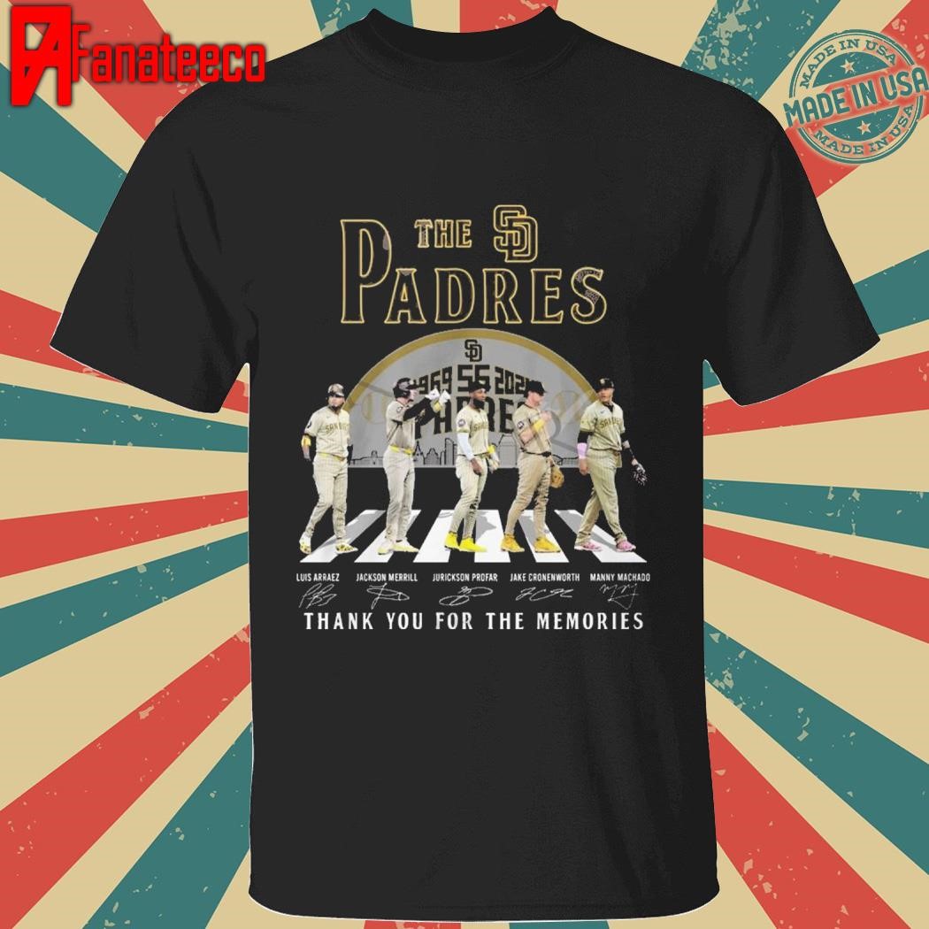 San Diego Padres 55 Years 1969-2024 Thank You For The Memories T-Shirt