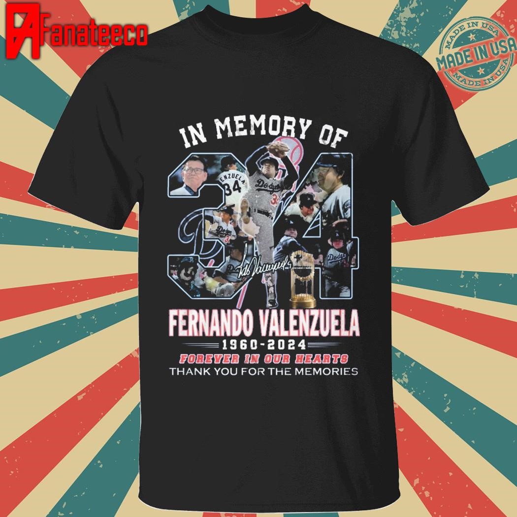 Top In Memory Of Fernando Valenzuela 1960-2024 Forever In Our Hearts Thank You For The Memories T-Shirt