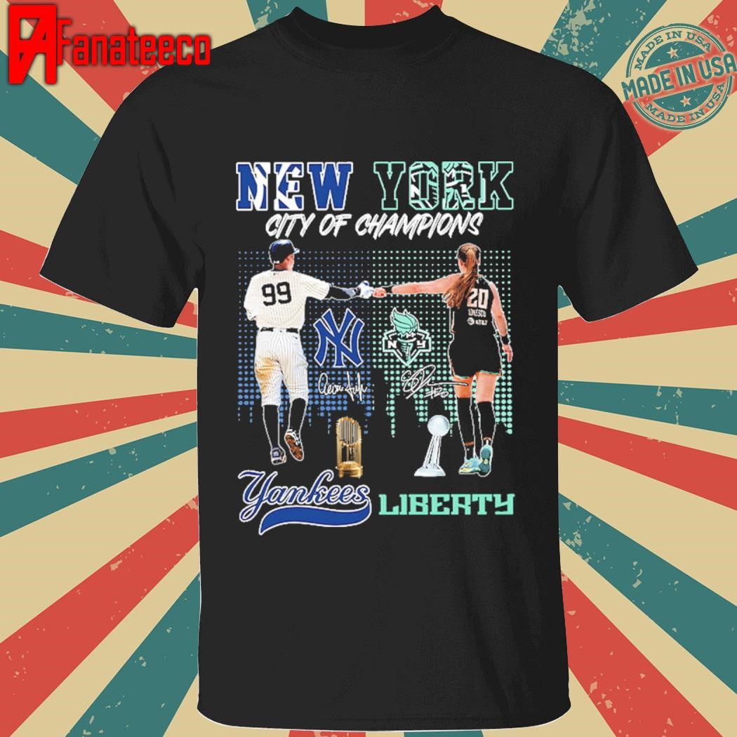 Top NY City Of Champions Aaron Judge Yankees Sabrina Ionescu Liberty Shirt