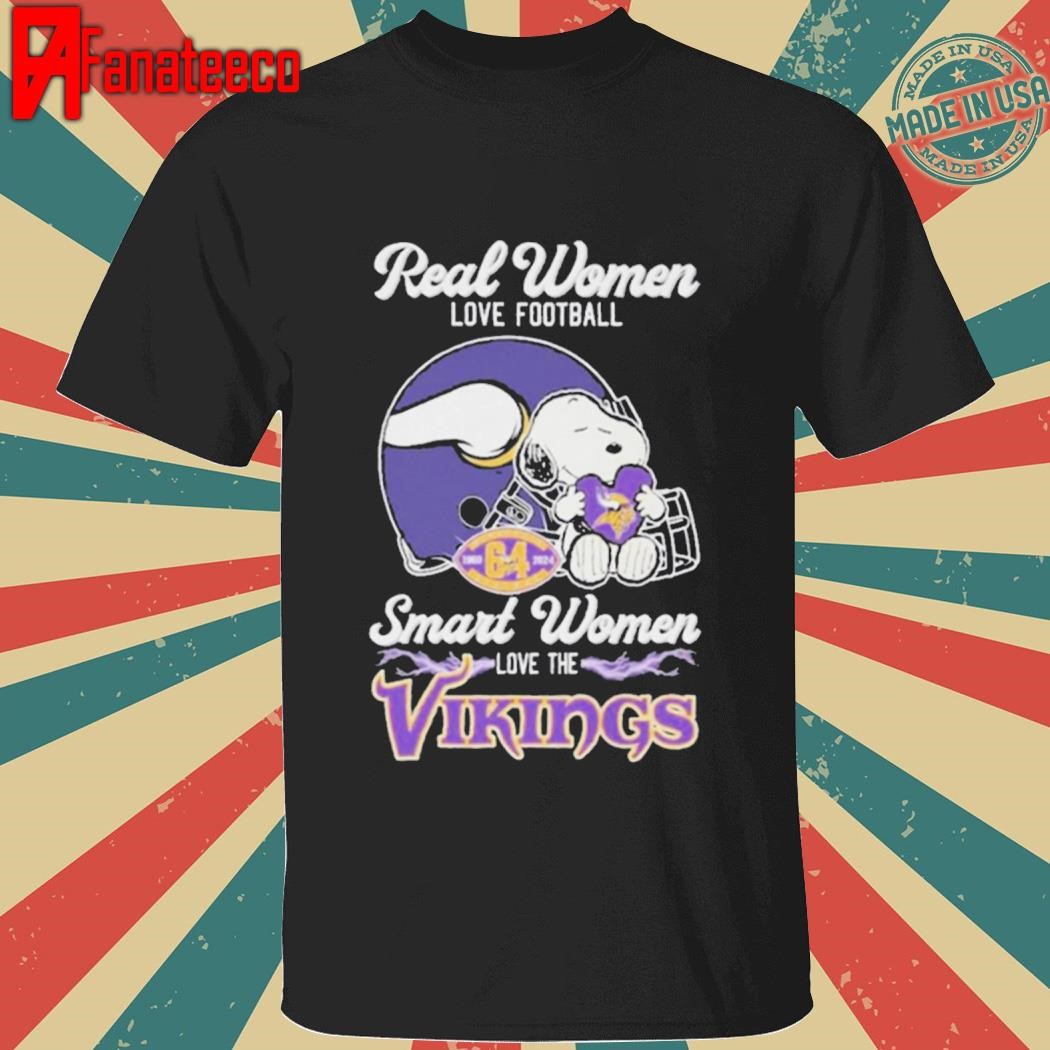 Top Real Women Love Football Smart Women Love The Minnesota Vikings T Shirt