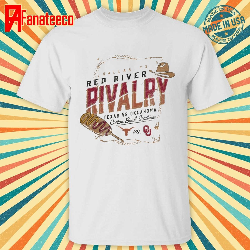 Top Texas Longhorns vs. Oklahoma Sooners Champion Red River Rivalry Corn Dog Match Up T-Shir