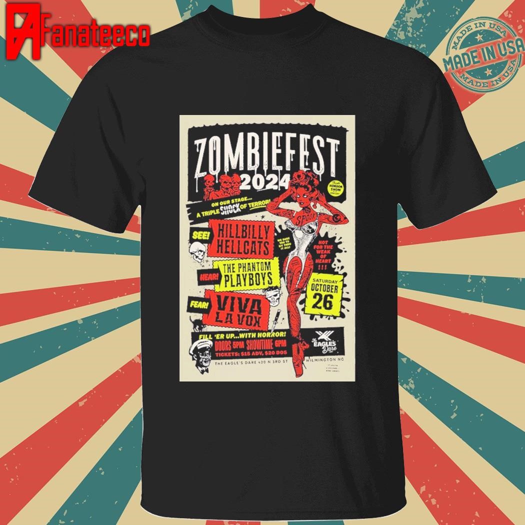 Zombiefest The Eagle's Dare In Wilmington NC October 26 2024 Tour shirt