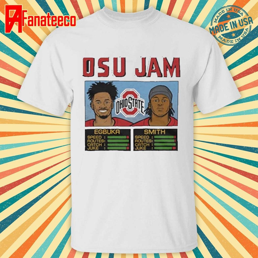 Awesome OSU Jam Ohio State Buckeyes football Egbuka And Smith Painting t-shirt