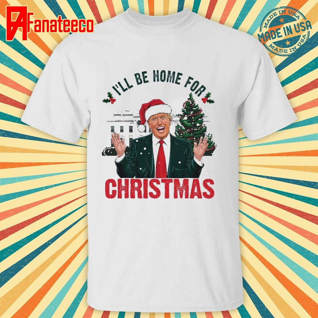 Best Trump 2024 ILl Be Home For Christmas Funny Santa Claus Cooling Performance shirt