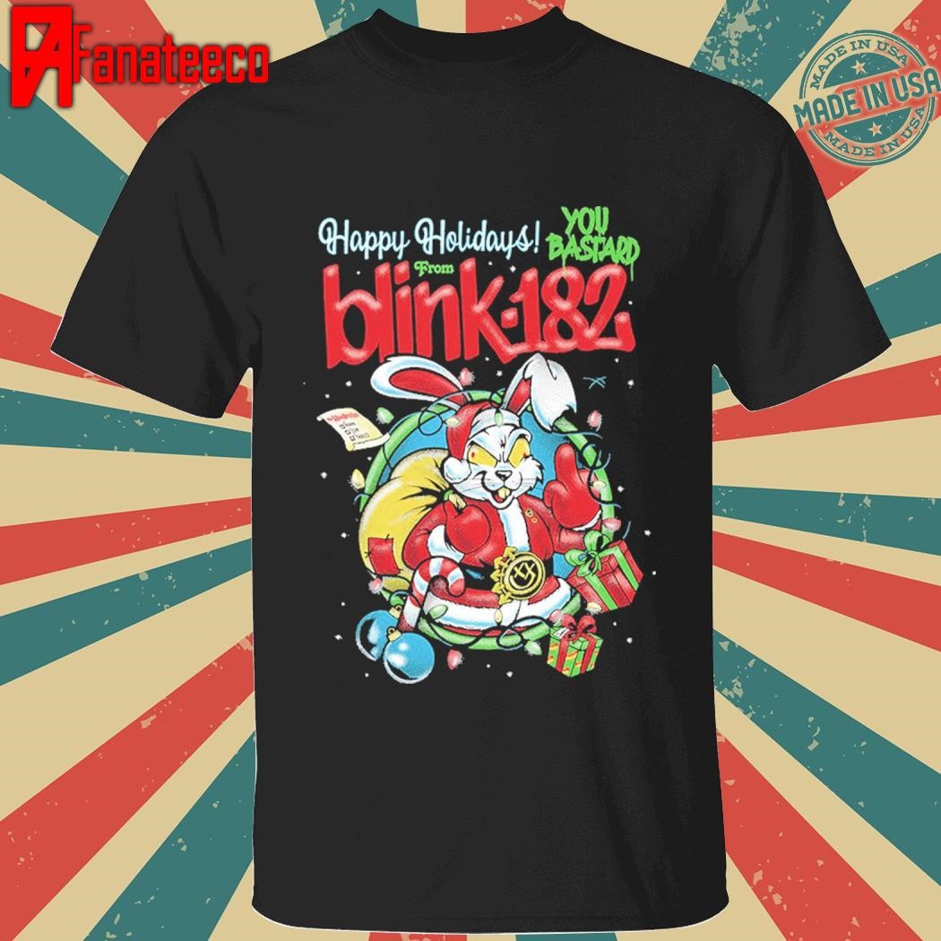 Blink 182 Happy Holidays You Bastard 2024 Christmas Santa Rabbit shirt