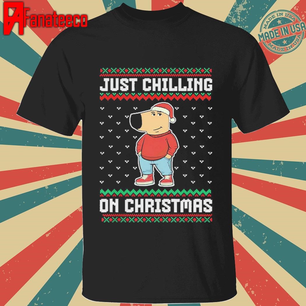 Chill Guy Meme Just Chilling On Christmas Sweatshirt