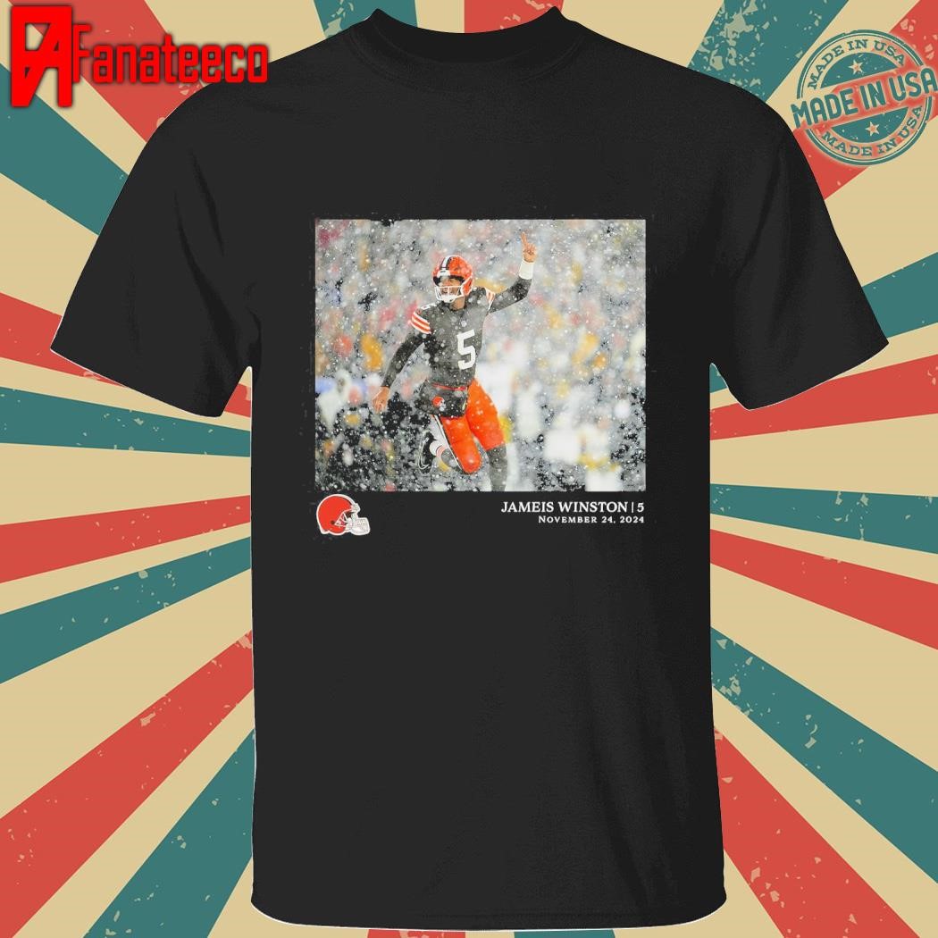 Cleveland Browns Jameis Winston Black NFL Flash Features Week 12 T-Shirt