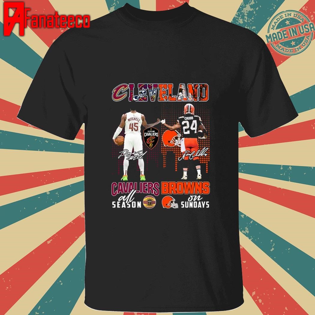 Cleveland Cavaliers Donovan Mitchell x Cleveland Browns Nick Chubb Signature shirt