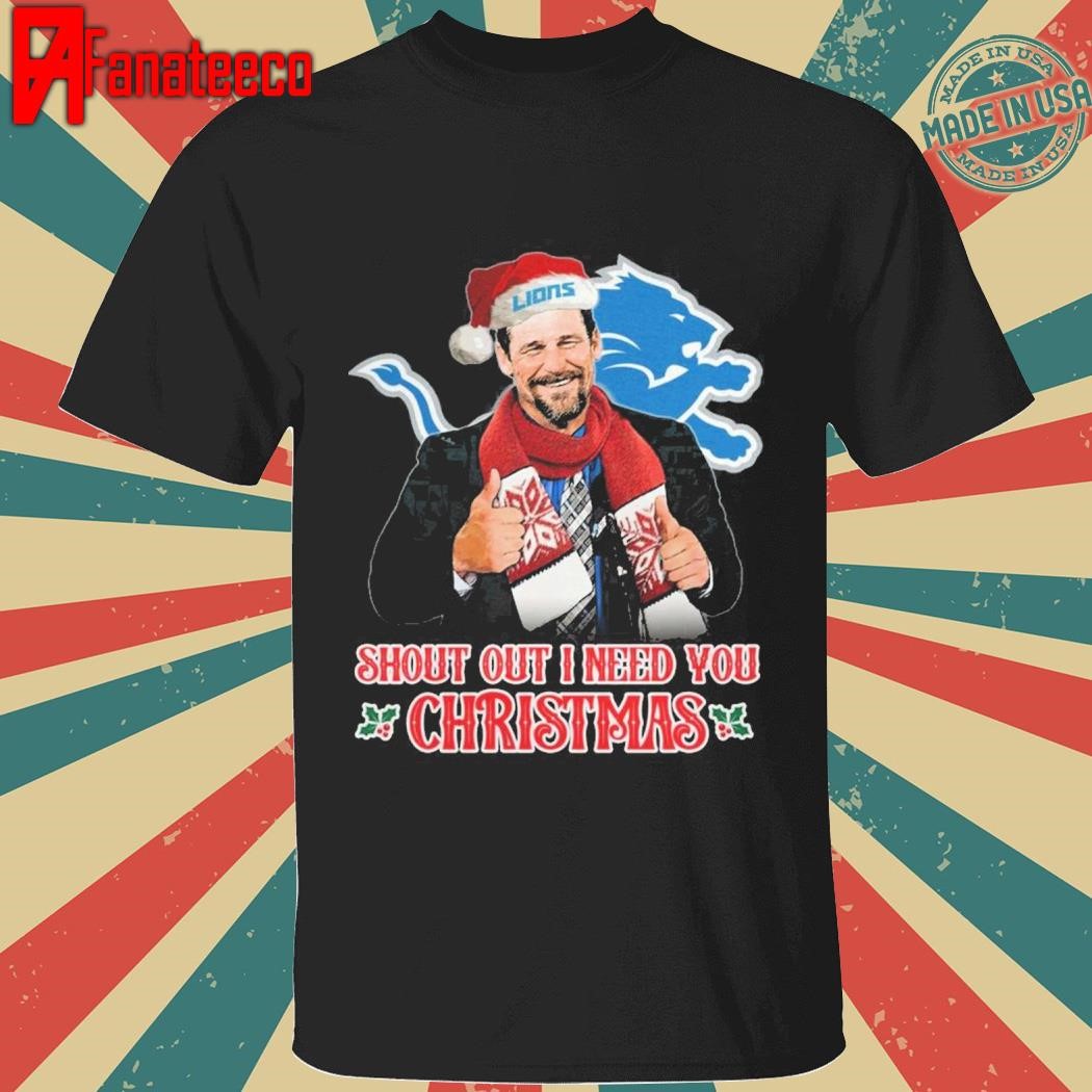 Detroit Lions Shout Out I Need You Christmas T-Shirt