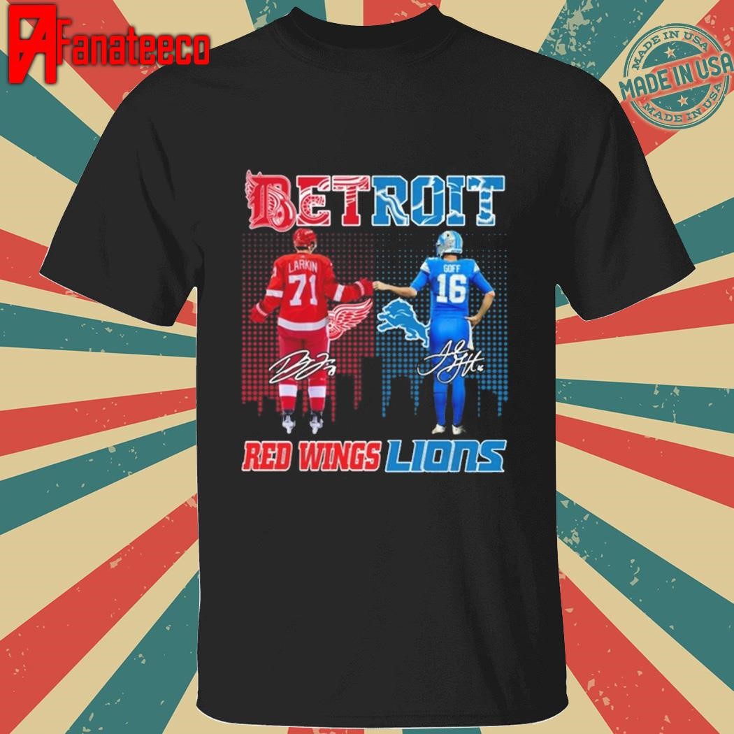 Detroit Red Wings x Detroit Lions Signatures shirt