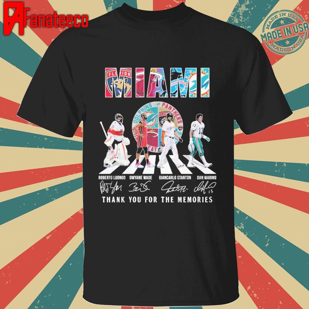 Florida Panthers x Miami Heat x Miami Marlins x Miami Dolphins Signature Thank You For The Memories 2024 shirt