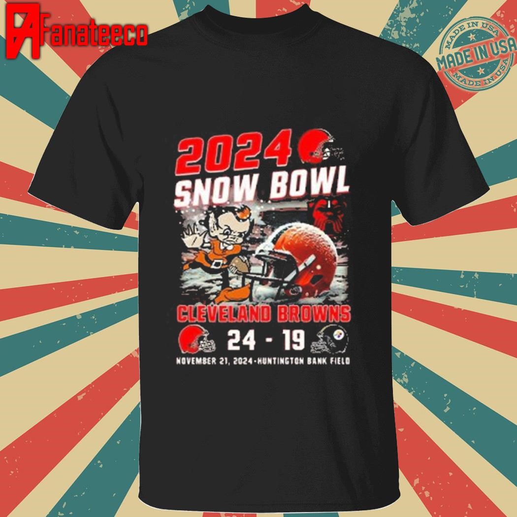 Funny 2024 Snow Bowl Browns 24 19 Steelers Shirt