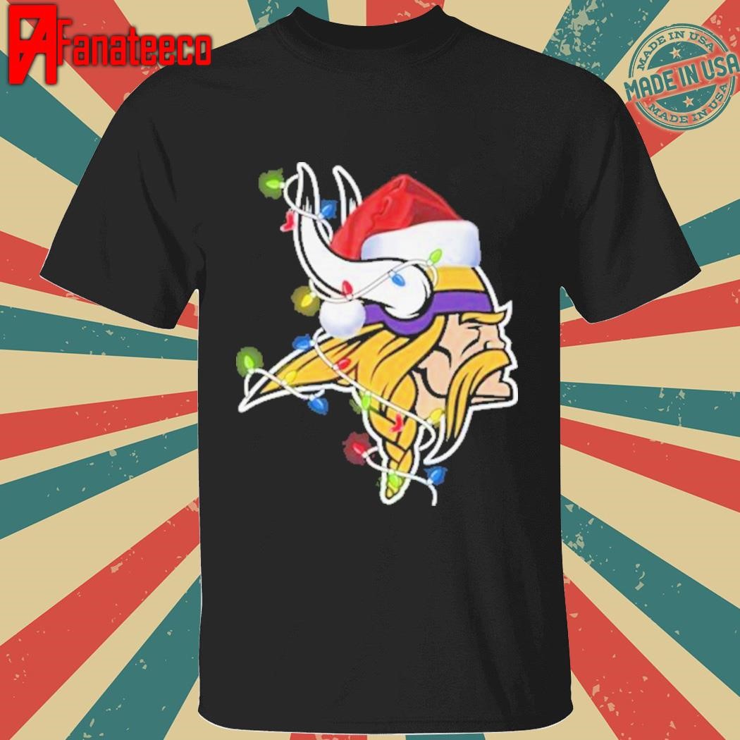 Funny Santa Minnesota Vikings Merry Christmas light shirt