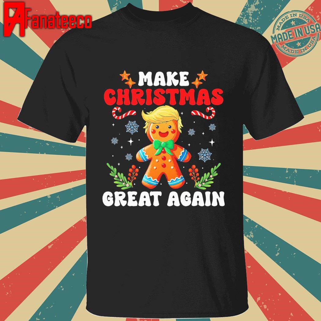 Funny Trump gingerbread man make Christmas great again 2024 sweater