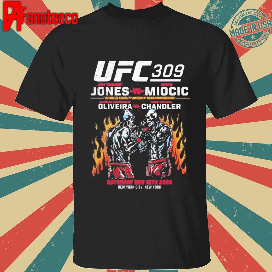 Funny UFC 309 Jon Bones Jones Vs Stipe Miocic World Heavyweight Championship New York Skeleton 2024 Shirt