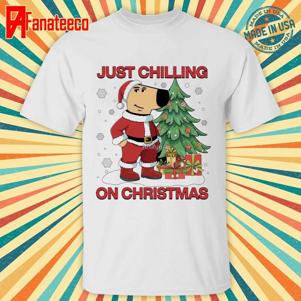 Just Chilling On Christmas Santa Chill Guy shirt