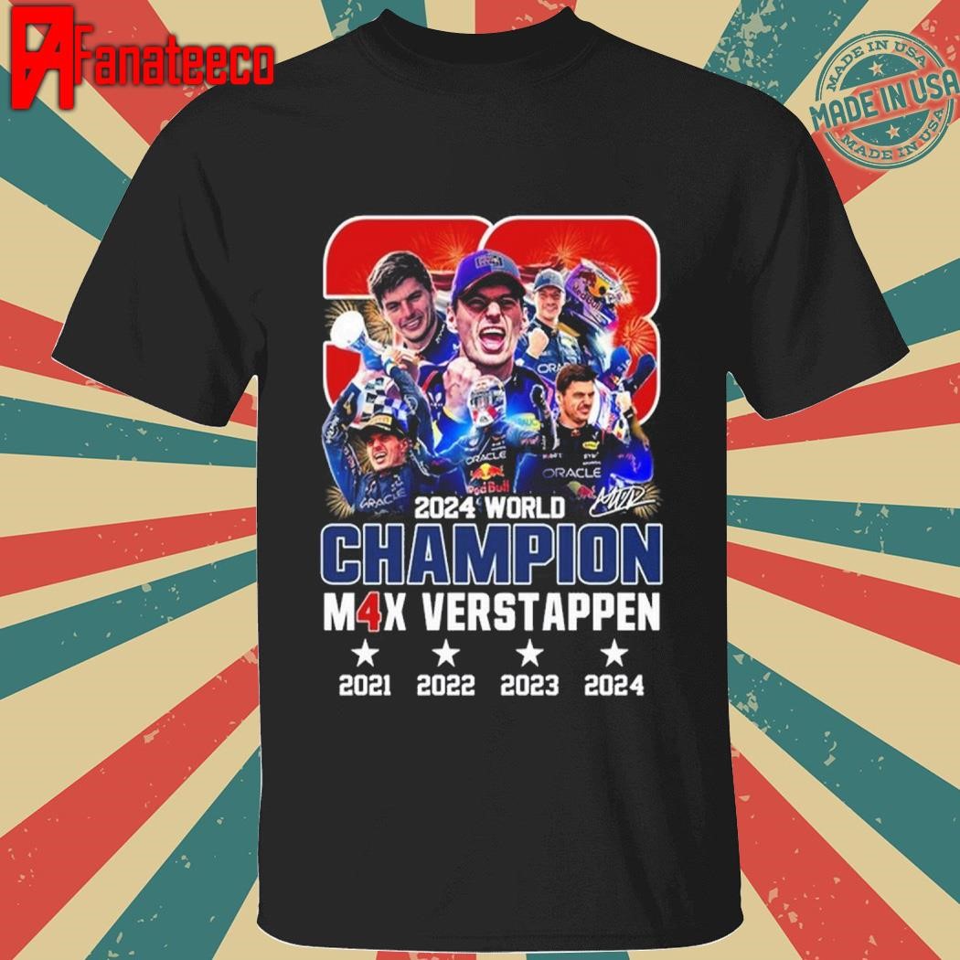 Max Verstappen Car Number 33 World Champion 2024 shirt