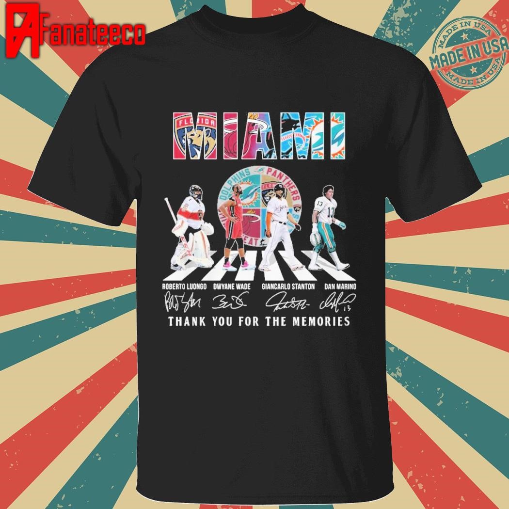 Miami Dolphins Marino Florida Panthers Luongo Heat Wade Marlins Stanton T-Shirt