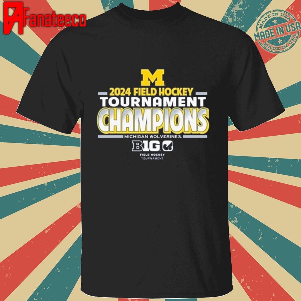 Michigan wolverines navy blue 2024 big 10 field hockey champions shirt