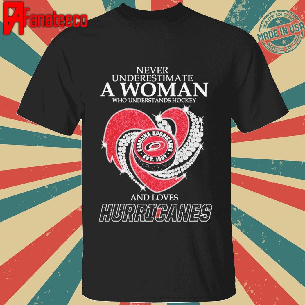 Never Underestimate A Woman Who Understands Hockey And Loves Hurricanes Carolina shirt