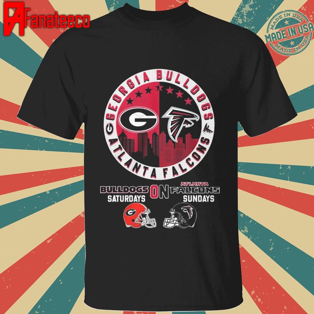 Official Georgia Bulldogs On Saturdays x Atlanta Falcons On Sunday shirt