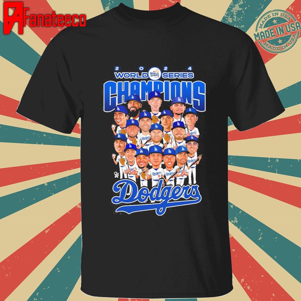 Official Los Angeles Dodgers 2024 World Champions Team Cartoon Shirt