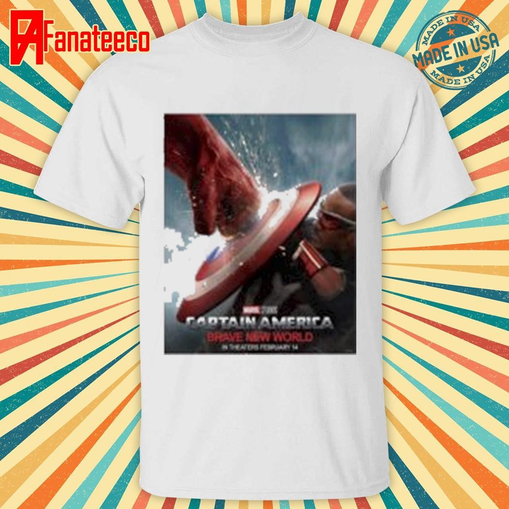 Original Captain America Brave New World In Theaters February 14 Poster t-shirt