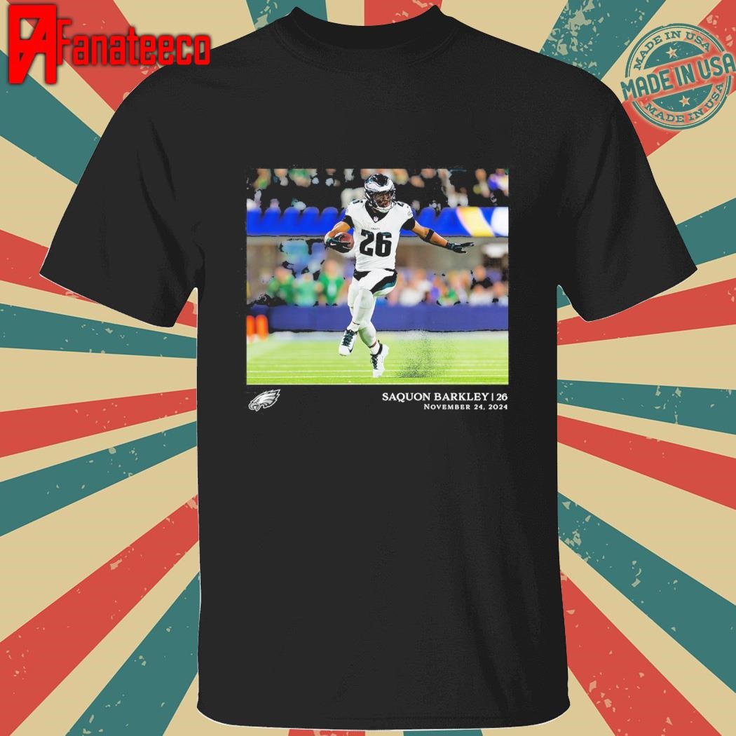 Philadelphia Eagles Saquon Barkley Black NFL Flash Features Week 12 T-Shirt