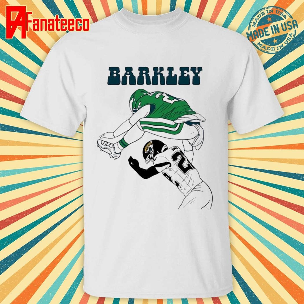 Philadelphia Eagles Saquon Barkley hurdle for first-down reception shirt